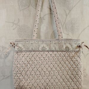 Vera Bradley Quilted Floral Beige Tote